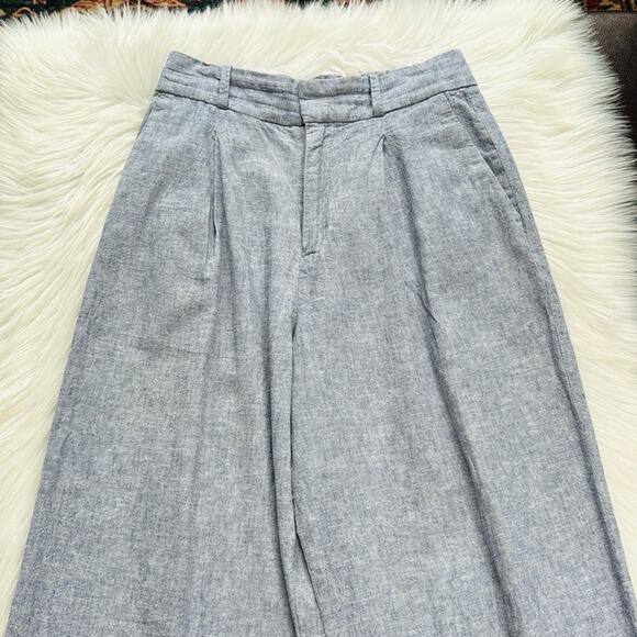 Uniqlo Blue Linen Blend Trousers - Picture 3 of 6